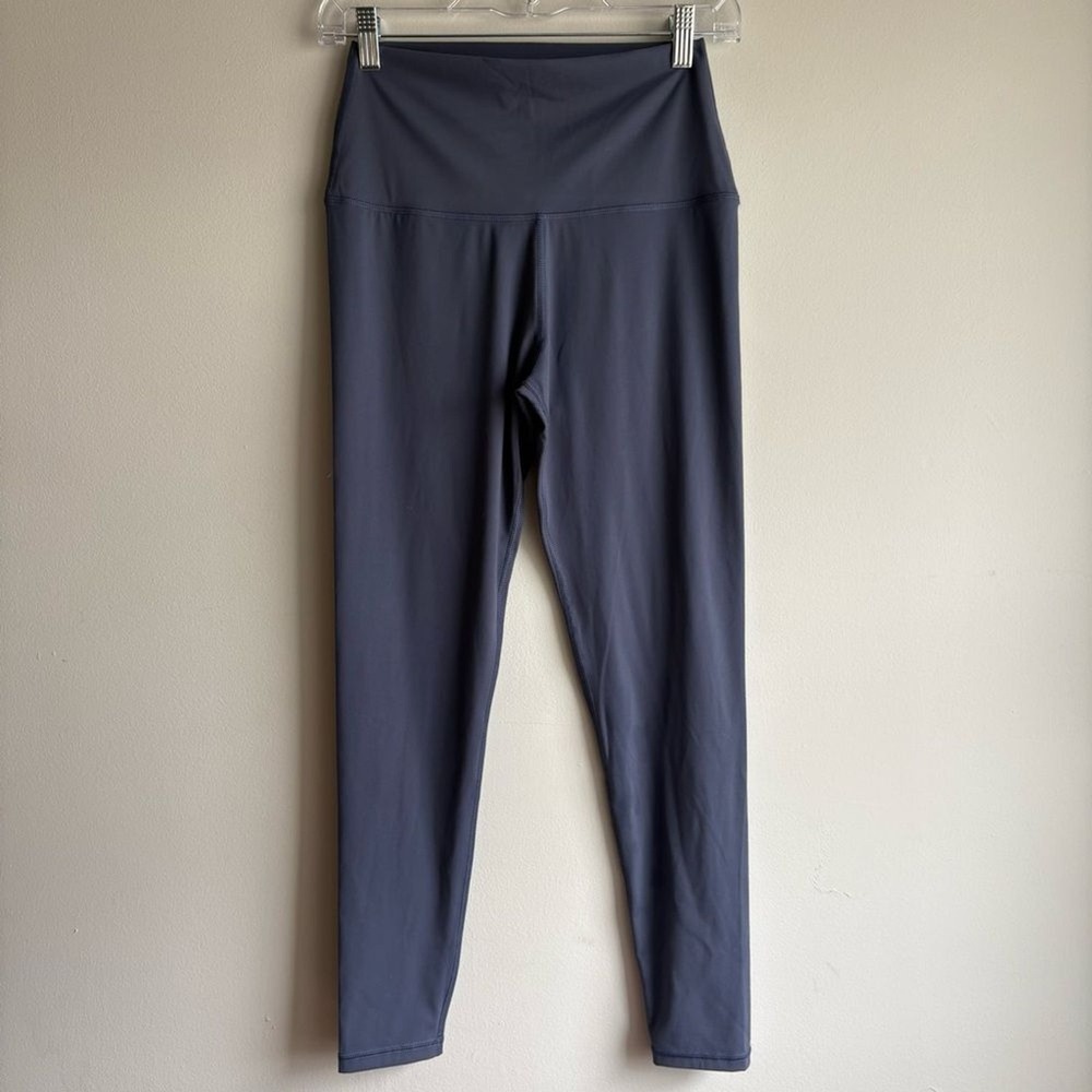 Lululemon Athletica Size 8 Blue Gray High Rise Yoga Leggings Lycra Pants